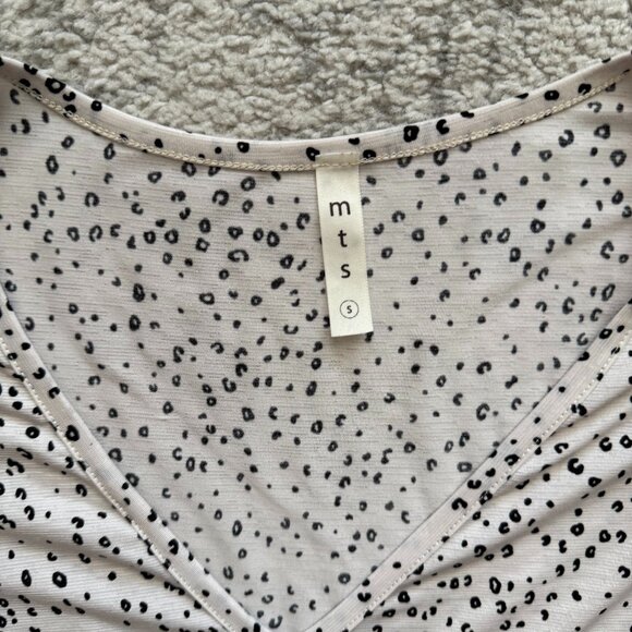 MTS Size Small White and Black Polka Dot Blouse - Picture 2 of 4